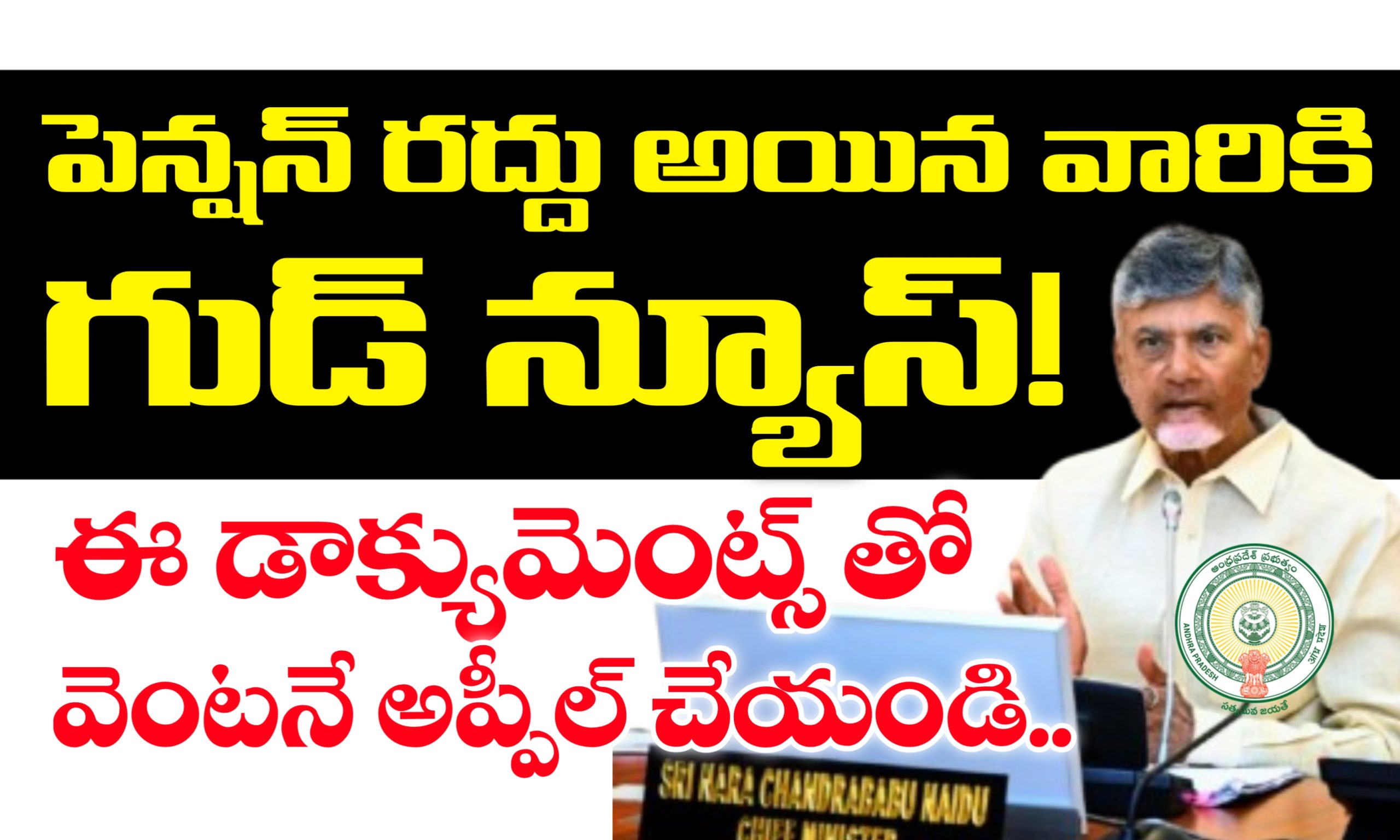 పెన్షన్ రద్దు అయిన వారికి శుభవార్త ! అప్పీల్ ప్రక్రియ లో కీలక మార్పు